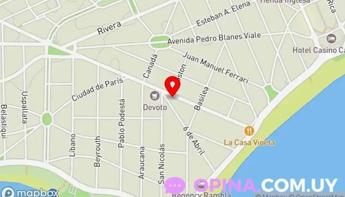 mapa de Inmobiliaria Planeta Agencia inmobiliaria en Montevideo