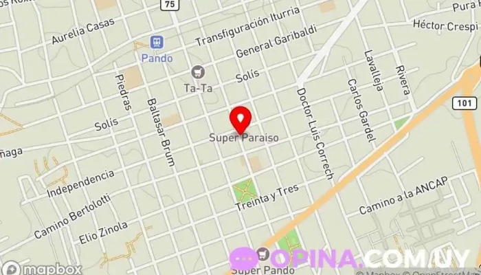 mapa de Inmobiliaria Solìs S.R.L. Agentes inmobiliarios en Pando