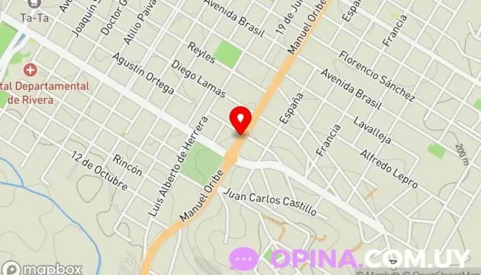 mapa de Inmobiliaria Washington Roland Propiedades Agencia inmobiliaria en Rivera