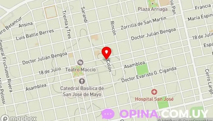 mapa de Inspección Departamental de Primaria Escuela en San José de Mayo