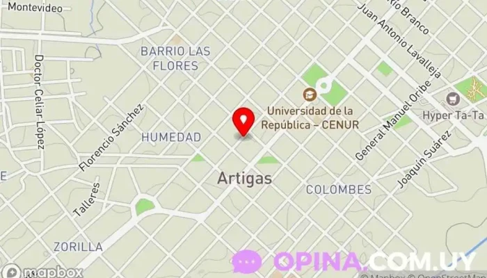 mapa de Instituto CIDED Centro escolar, Centro educativo en Artigas