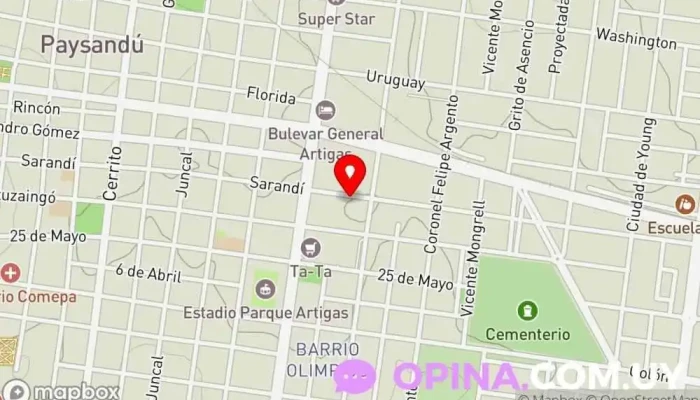 mapa de Instituto de Gastronomía Dahiana Peyro  en Paysandú