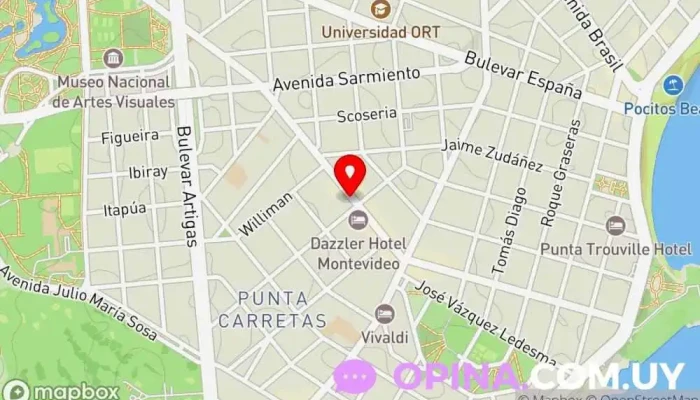 mapa de Instituto Dickens Academia de idiomas en Montevideo