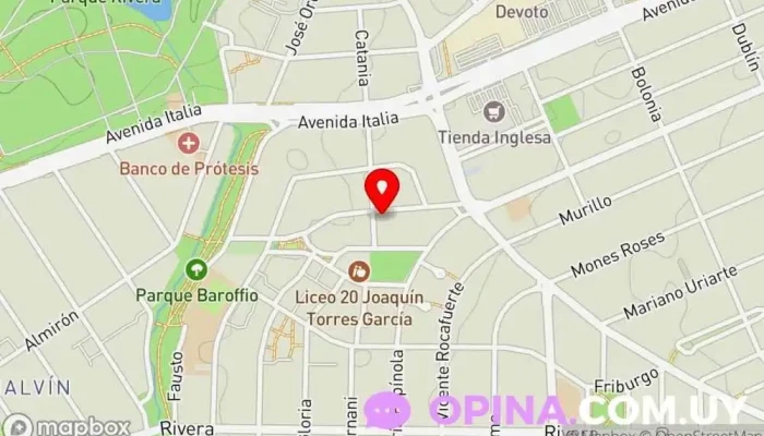 mapa de Instituto Dickens Punta Gorda Academia de idiomas, Institución educativa en Montevideo