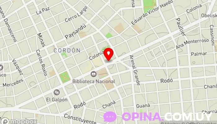 mapa de Instituto Nacional de la Juventud - INJU Oficina del Gobierno, Oficinas del ayuntamiento en Montevideo