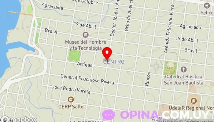 mapa de Instituto Punto Com Salto Institución educativa, Academia de informática en Salto