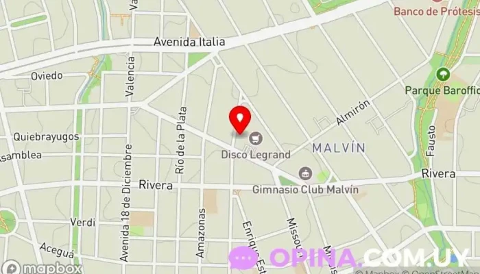 mapa de Jacarandá Educación Inicial Escuela en Montevideo