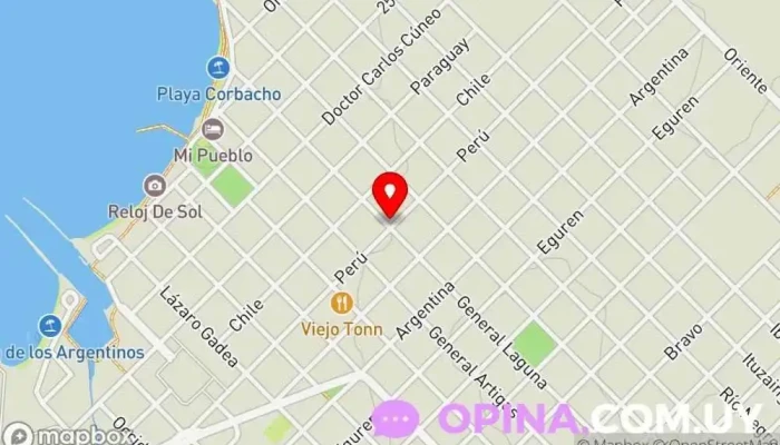 mapa de JARDÍN DE INFANTES Centro de educación preescolar en Nueva Palmira