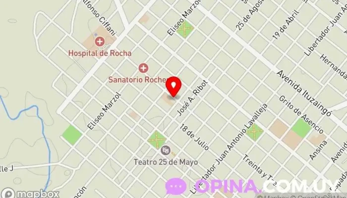 mapa de Jardín de Infantes N° 108 Escuela en Rocha