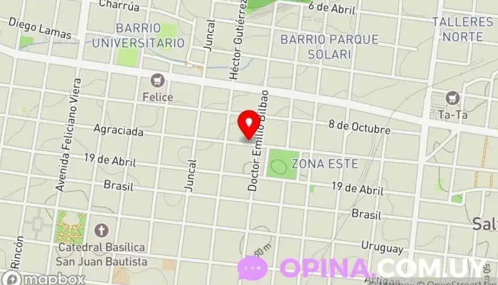 mapa de Jardín de infantes N° 115 Escuela en Salto