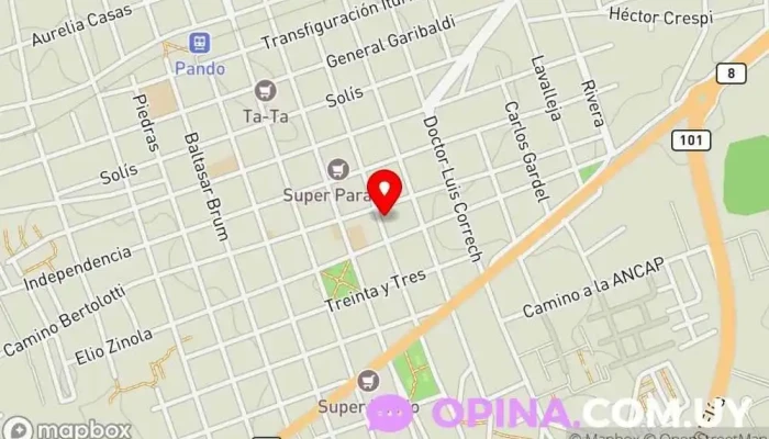 mapa de Jardín N°222 Escuela en Pando