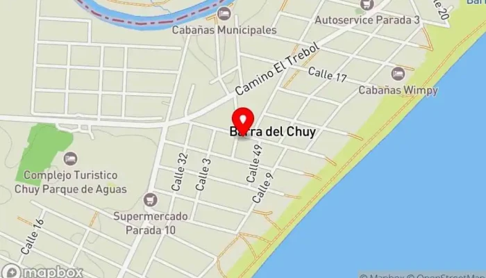 mapa de Karamba Chiveteria Restaurante, Bar restaurante en Barra del Chuy