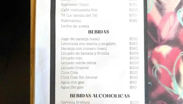 Kerop Cafe Tattoo Menu - Cafetería