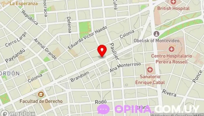 mapa de Kinemed Clínica de fisioterapia en Montevideo