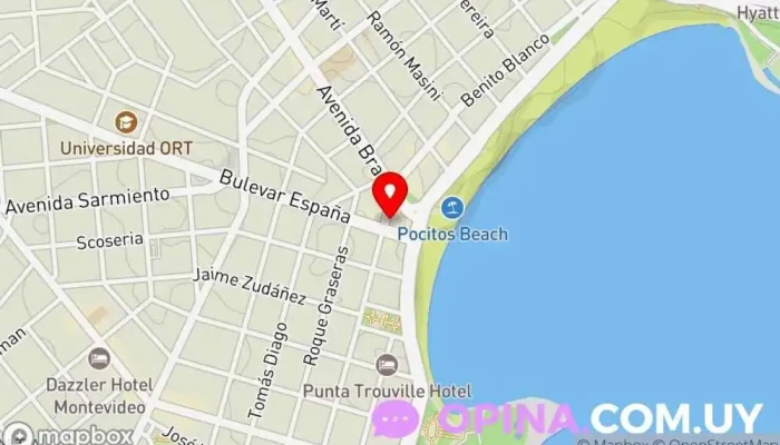 mapa de Kiosco El Paquin Tienda de comestibles, periódicos y medicamentos en Montevideo