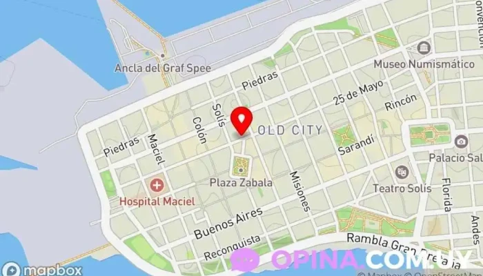 mapa de Kosak Inversiones Inmobiliarias - Sucursal Ciudad Vieja Agencia inmobiliaria, Tasador inmobiliario, Consultor inmobiliario, Promotora inmobiliaria, Agencia inmobiliaria especializada en alquileres en Montevideo