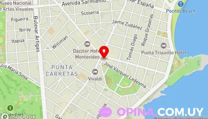 mapa de La Academia Uruguay Escuela en Montevideo