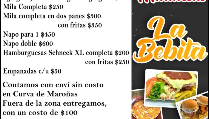 La Bebita:  Menu - Restaurante de comida rápida