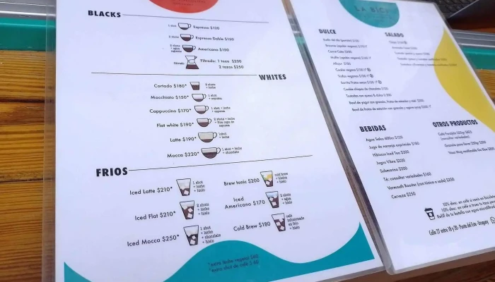 La Bici:  Cafe De Especialidad Menu - Cafetería