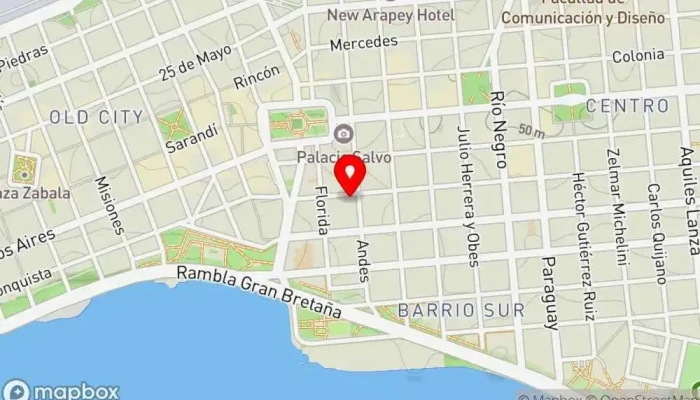 mapa de La Bodeguita del Sur Club nocturno en Montevideo