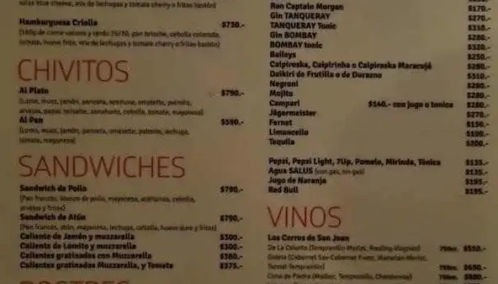 La Bodeguita:  Menu