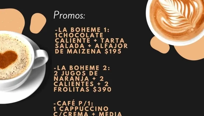 La Boheme Caffe Menu - Cafetería