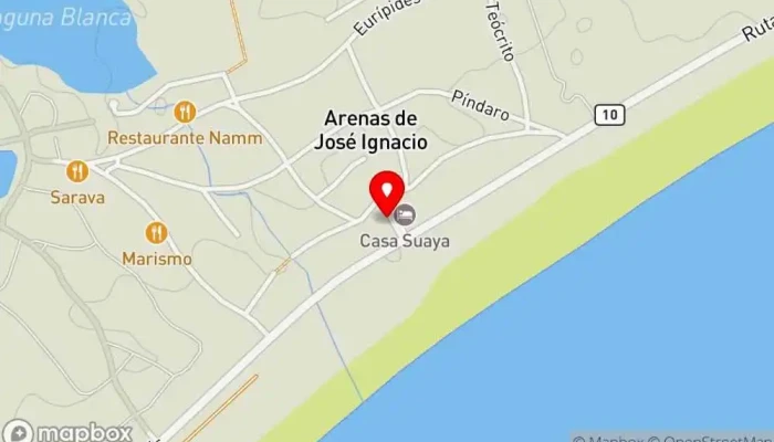 mapa de La Cabañita de Arenas de José Ignacio Posada, Hotel en Faro de José Ignacio