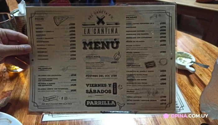 La Cantina Del Urreta Fc Menu - Bar