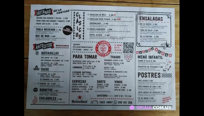 La Cantina Mexicana:  Menu