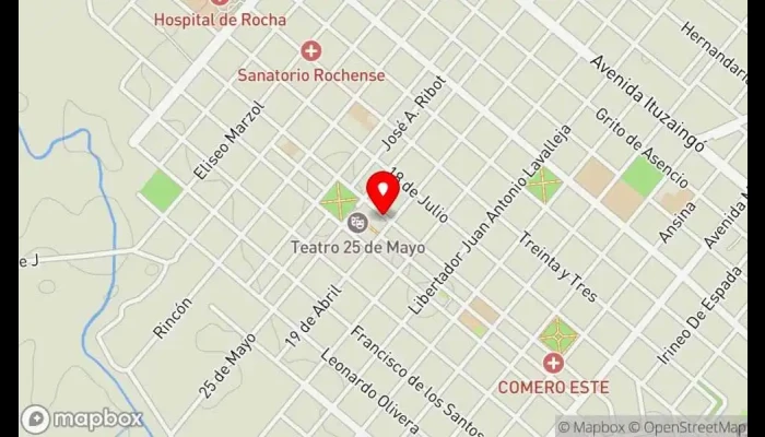 mapa de La casa de al Lado Cafetería, Restaurante en Rocha