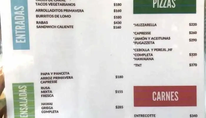 La Casa Del Lago:  Menu