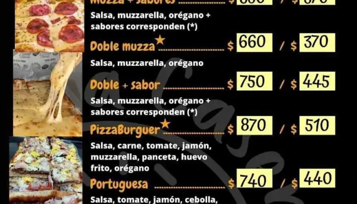 La Caserita:  Menu