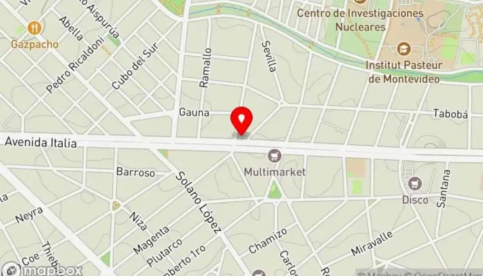 mapa de La Caserita Suc Malvin Restaurante en Montevideo