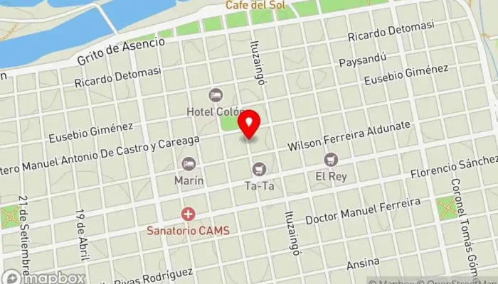 mapa de La Casona Pub Club nocturno en Mercedes