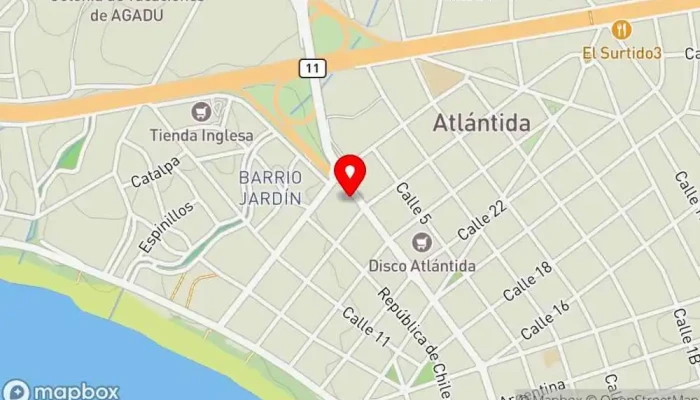 mapa de La Cocina de Pato Restaurante en Atlántida