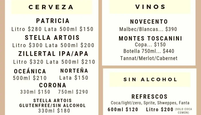 La Cocina Del Club Playa Verde:  Menu