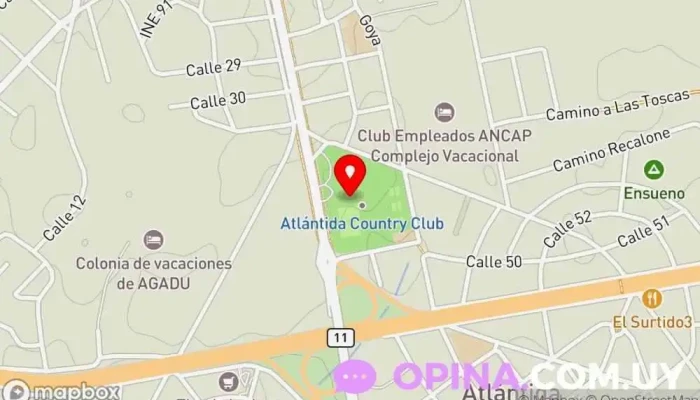 mapa de La Costa Fútbol Polideportivo en Atlántida
