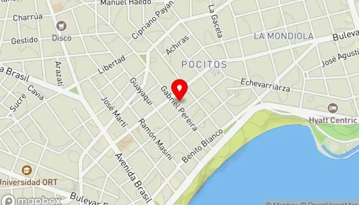 mapa de La Croissantería Pereira Cafetería en Montevideo