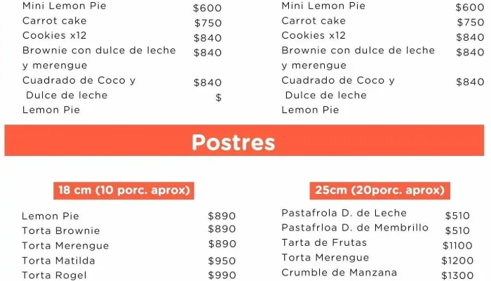 La Delizia:  Menu - Cafetería