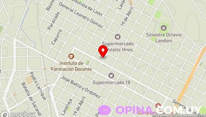 mapa de La diagonal Mercería en Durazno