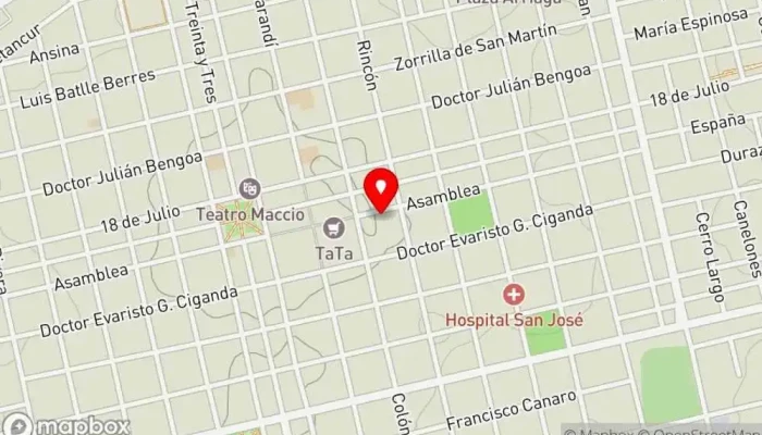 mapa de La dulcería de Paula en el Mercado Cafetería en San José de Mayo