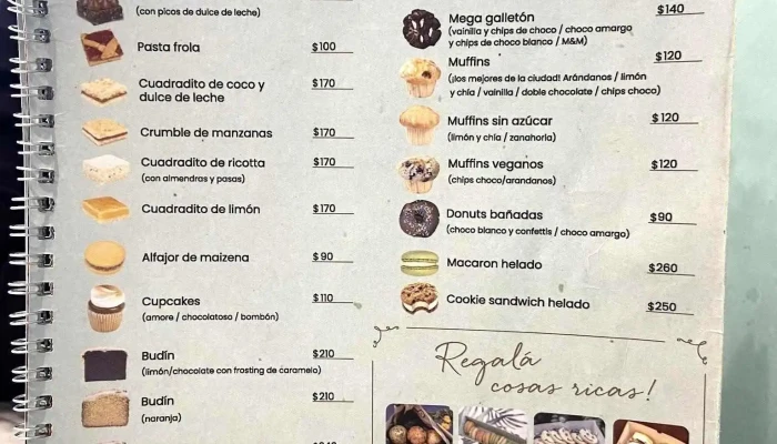 La Dulceria Xime Torres:  Menu - Cafetería