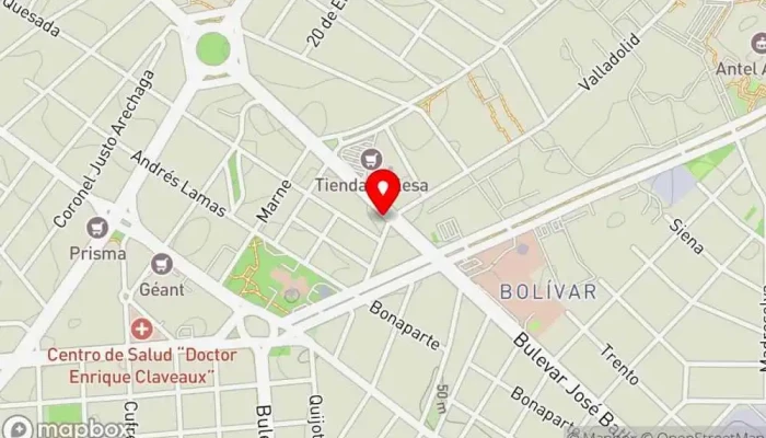 mapa de La Esquina Azul Restaurante en Montevideo