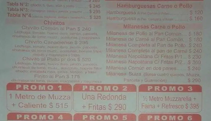 La Esquina De La Pizza:  Menu