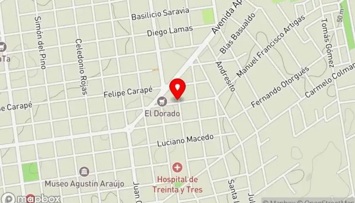 mapa de La Esquina del Pollo Restaurante de comida para llevar en Treinta y Tres