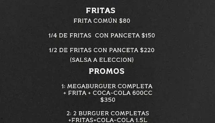 La Esquina:  Menu - Hamburguesería