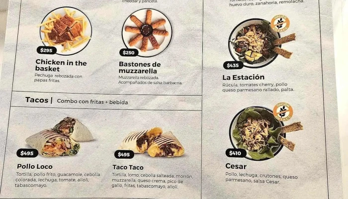 La Estacion Salto:  Menu - Cafetería