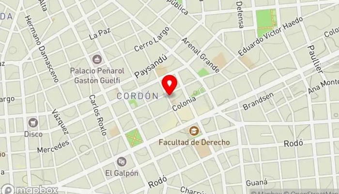 mapa de La Fábrica Restaurante de comida rápida en Montevideo