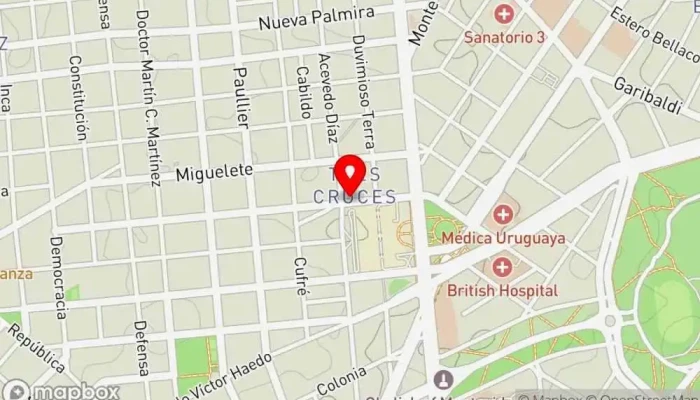 mapa de La Favorita. Bizcocheria Panadería en Montevideo