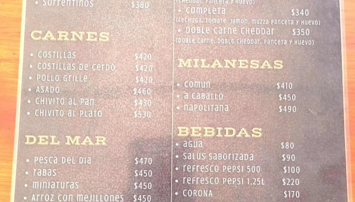 La Fonda Piriapolis:  Menu